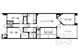 JR山陰本線 梅小路京都西駅 徒歩5分の賃貸マンション 1階4LDKの間取り