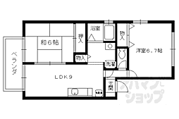 JR東海道・山陽本線 桂川駅 徒歩7分の賃貸アパート 2階2LDKの間取り