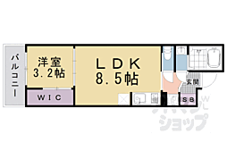 シエーナグランデ四条烏丸 1LDKの間取図画像
