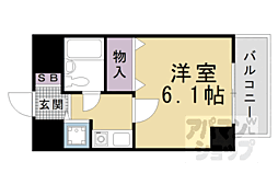 ライオンズマンション四条烏丸 4階1Kの間取り