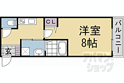 JR山陰本線 二条駅 徒歩5分の賃貸マンション 1階1Kの間取り