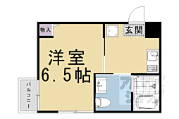 オリエント五条坂 3階1Kの間取り