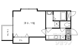 メゾン・ベリーＷＥＳＴ 1階1Kの間取り