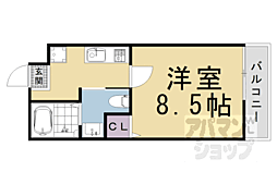 阪急京都本線 大宮駅 徒歩9分の賃貸マンション 2階1Kの間取り