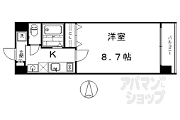 JR東海道・山陽本線 西大路駅 徒歩15分の賃貸マンション 3階1Kの間取り