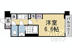 JR東海道・山陽本線 京都駅 徒歩8分の賃貸マンション 8階1Kの間取り