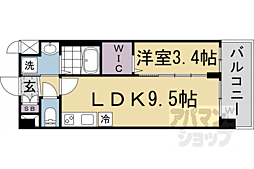 京都市南区東九条南石田町マンション 1LDKの間取図画像