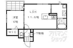 京洛舎　東山三条 2階1LDKの間取り