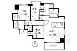 イーグルコート京都御池創苑 11階3LDKの間取り