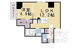 ファステート京都堀川スクエア 8階1LDKの間取り