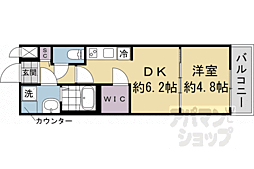 JR山陰本線 二条駅 徒歩8分の賃貸マンション 1階1DKの間取り