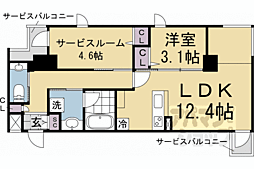 STANDZ京都二条 1SLDKの間取図画像