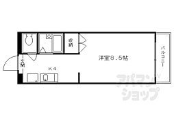 ソワ・クレール伊吹 1Kの間取図画像