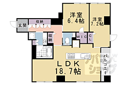 GRANLUXE御所南 2LDKの間取図画像