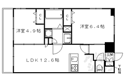 CRYSTALGLANZ京都西大路 2LDKの間取図画像