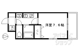グランドパレス祗園古門前 1Kの間取図画像