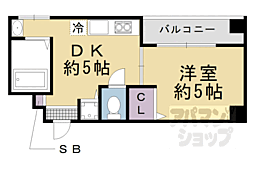 プロスペクト河原町五条 1DKの間取図画像