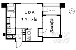 リーガル京都烏丸通り 1LDKの間取図画像