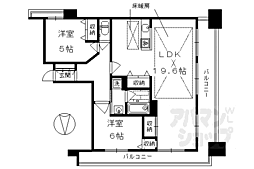 パデシオン京都駅北 2LDKの間取図画像