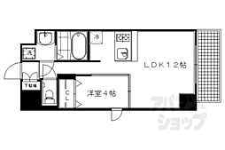 プレサンス京都四条烏丸響 1LDKの間取図画像