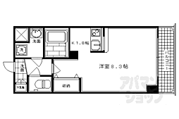 プレサンス京都五条大橋レジェンド 1Kの間取図画像