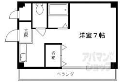 二条アンシャンテ滝村 1Kの間取図画像