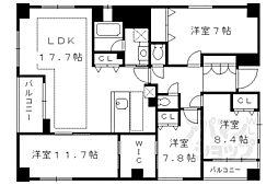 プリオーレ京都三条高倉 4LDKの間取図画像