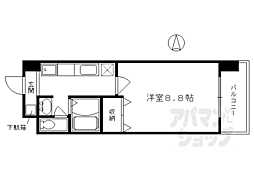 ハウスセゾン四条通 1Kの間取図画像
