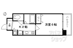 プレサンス京都烏丸NEXT 1Kの間取図画像