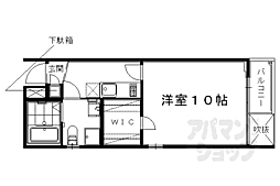 グランコスモ御所 1Kの間取図画像