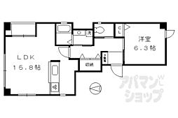 ル・レーヴ寺町夷川 1LDKの間取図画像