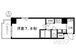 エステムコート京都烏丸3ジャパニズム 1Kの間取図画像