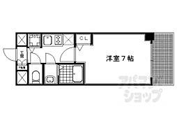 プレサンス京都五条天使突抜 1Kの間取図画像