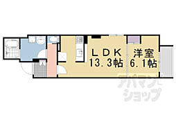 Calm小川通り 1LDKの間取図画像
