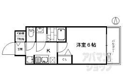 プレサンスTHEKYOTO彩美 1Kの間取図画像