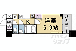 プレサンス京都東寺 1Kの間取図画像