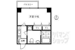 プレサンスNEO京都烏丸 1Kの間取図画像