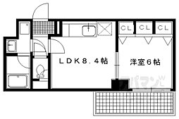 プラネシア星の子四条烏丸 1LDKの間取図画像