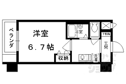 プレサンス京都駅前2 1Kの間取図画像