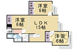 エギュー・ド・ブランシェ 3LDKの間取図画像