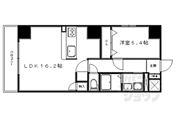 リヴェール綾堀川 1LDKの間取図画像