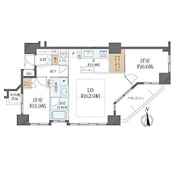 ローレルコート寺町御池 2LDKの間取図画像