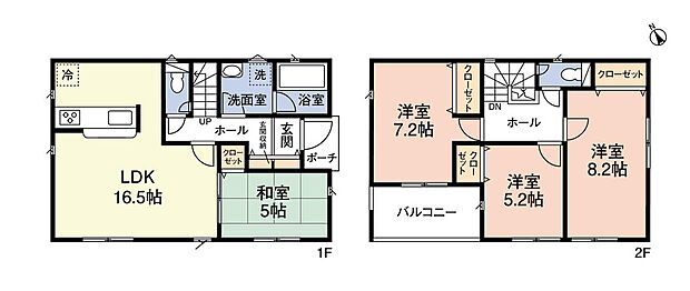 4LDK☆リビング+和室で合わせると21帖以上で大空間です!広々インナーバルコニーもあり☆