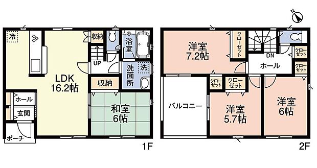 4LDK☆リビング+和室合わせると22帖となります！ワイドなインナーバルコニーあり☆