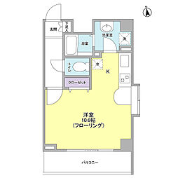 リバーレ秋葉原 13階ワンルームの間取り
