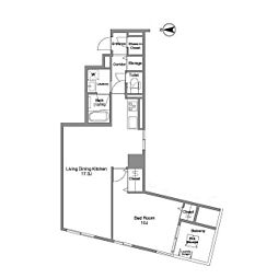 コンフォリア銀座ＥＡＳＴ 14階1LDKの間取り