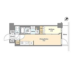 グランカーサ瑞江 3階1LDKの間取り