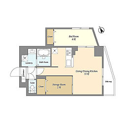 アルファコート曳舟2 8階1SLDKの間取り