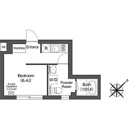 エスタート大井町フォレスト 4階ワンルームの間取り