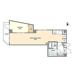 アルファコート東あずま 1階1LDKの間取り